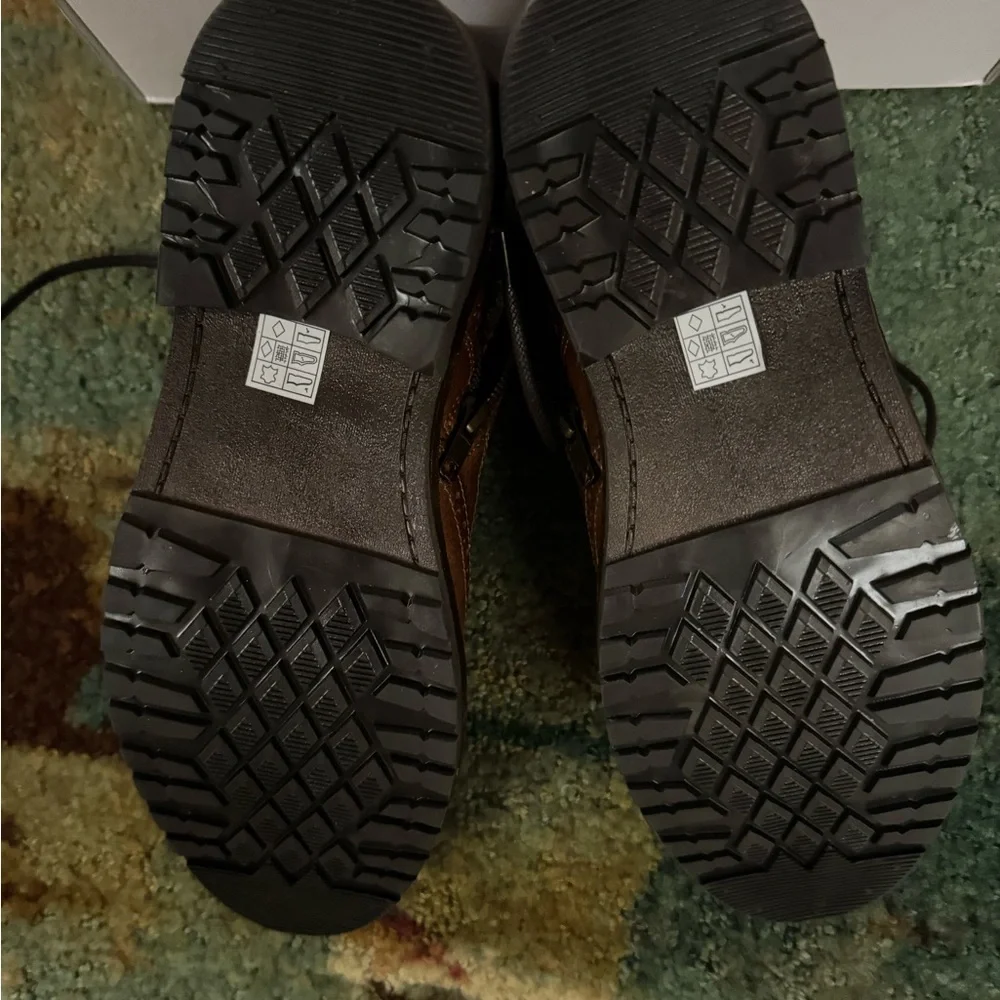 Steve Madden Men's Tan Leather Lace-Up Boots - Picture 2 of 5